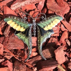 Vintage Signed Catherine Popesco Butterfly Brooch